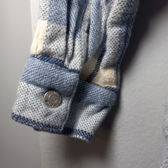 Sz 6-7 Zara Boys Flannel Shrit Blue Plaid Longsleeve Button Down Top - Picture 9 of 10